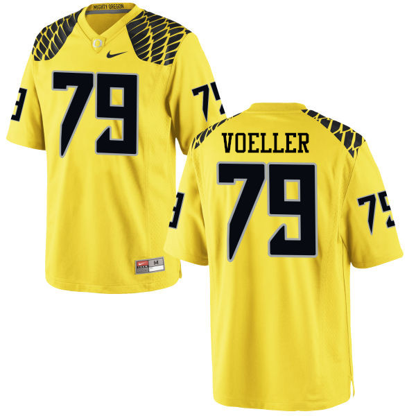 Men #79 Evan Voeller Oregon Ducks College Football Jerseys-Yellow - Click Image to Close